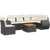 Image de vidaXL - 7-delige - Loungeset - met - kussens - poly - rattan - zwart