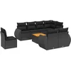 Image de vidaXL - 9-delige - Loungeset - met - kussens - poly - rattan - zwart