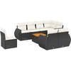 Image de vidaXL - 9-delige - Loungeset - met - kussens - poly - rattan - zwart
