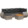 Image de vidaXL - 7-delige - Loungeset - met - kussens - poly - rattan - grijs