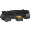 Image de vidaXL - 8-delige - Loungeset - met - kussens - poly - rattan - zwart