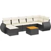 Image de vidaXL - 8-delige - Loungeset - met - kussens - poly - rattan - zwart