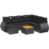 Image de vidaXL - 8-delige - Loungeset - met - kussens - poly - rattan - zwart