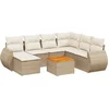 Image de vidaXL - 8-delige - Loungeset - met - kussens - poly - rattan - beige