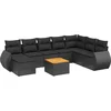 Image de vidaXL - 9-delige - Loungeset - met - kussens - poly - rattan - zwart