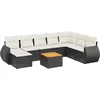 Image de vidaXL - 9-delige - Loungeset - met - kussens - poly - rattan - zwart