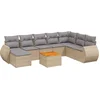 Image de vidaXL - 9-delige - Loungeset - met - kussens - poly - rattan - beige