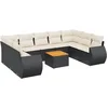 Image de vidaXL - 10-delige - Loungeset - met - kussens - poly - rattan - zwart