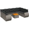 Image de vidaXL - 10-delige - Loungeset - met - kussens - poly - rattan - grijs