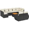 Image de vidaXL - 10-delige - Loungeset - met - kussens - poly - rattan - zwart