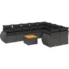 Image de vidaXL - 10-delige - Loungeset - met - kussens - poly - rattan - zwart