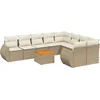 Image de vidaXL - 10-delige - Loungeset - met - kussens - poly - rattan - beige