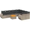Image de vidaXL - 10-delige - Loungeset - met - kussens - poly - rattan - grijs