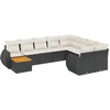 Image de vidaXL - 10-delige - Loungeset - met - kussens - poly - rattan - zwart