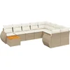 Image de vidaXL - 10-delige - Loungeset - met - kussens - poly - rattan - beige