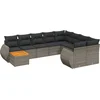 Image de vidaXL - 10-delige - Loungeset - met - kussens - poly - rattan - grijs