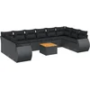 Image de vidaXL - 11-delige - Loungeset - met - kussens - poly - rattan - zwart