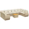 Image de vidaXL - 11-delige - Tuinset - met - kussens - poly - rattan - beige