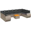 Image de vidaXL - 11-delige - Loungeset - met - kussens - poly - rattan - grijs