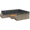 Image de vidaXL - 11-delige - Loungeset - met - kussens - poly - rattan - grijs