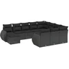 Image de vidaXL - 11-delige - Loungeset - met - kussens - poly - rattan - zwart