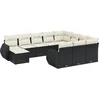 Image de vidaXL - 11-delige - Loungeset - met - kussens - poly - rattan - zwart
