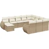 Image de vidaXL - 11-delige - Tuinset - met - kussens - poly - rattan - beige