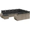 Image de vidaXL - 11-delige - Loungeset - met - kussens - poly - rattan - grijs