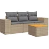 Image de vidaXL - 4-delige - Loungeset - met - kussens - poly - rattan - beige