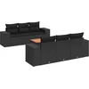 Image de vidaXL - 7-delige - Loungeset - met - kussens - poly - rattan - zwart
