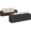 Image de vidaXL - 7-delige - Loungeset - met - kussens - poly - rattan - zwart
