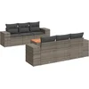 Image de vidaXL - 7-delige - Loungeset - met - kussens - poly - rattan - grijs