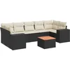 Image de vidaXL - 8-delige - Loungeset - met - kussens - poly - rattan - zwart