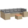 Image de vidaXL - 8-delige - Loungeset - met - kussens - poly - rattan - beige