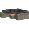 Image de vidaXL - 9-delige - Loungeset - met - kussens - poly - rattan - grijs