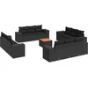 Image de vidaXL - 13-delige - Loungeset - met - kussens - poly - rattan - zwart