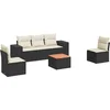 Image de vidaXL - 6-delige - Loungeset - met - kussens - poly - rattan - zwart