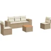 Image de vidaXL - 6-delige - Loungeset - met - kussens - poly - rattan - beige
