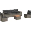 Image de vidaXL - 7-delige - Loungeset - met - kussens - poly - rattan - grijs