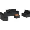 Image de vidaXL - 8-delige - Loungeset - met - kussens - poly - rattan - zwart