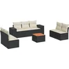Image de vidaXL - 8-delige - Loungeset - met - kussens - poly - rattan - zwart