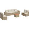 Image de vidaXL - 9-delige - Loungeset - met - kussens - poly - rattan - beige