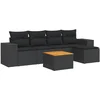 Image de vidaXL - 6-delige - Loungeset - met - kussens - poly - rattan - zwart