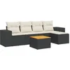 Image de vidaXL - 6-delige - Loungeset - met - kussens - poly - rattan - zwart