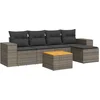 Image de vidaXL - 6-delige - Loungeset - met - kussens - poly - rattan - grijs