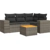 Image de vidaXL - 5-delige - Loungeset - met - kussens - poly - rattan - grijs