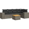 Image de vidaXL - 6-delige - Loungeset - met - kussens - poly - rattan - grijs