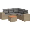 Image de vidaXL - 6-delige - Loungeset - met - kussens - poly - rattan - beige