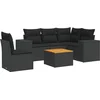 Image de vidaXL - 6-delige - Loungeset - met - kussens - poly - rattan - zwart