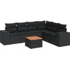 Image de vidaXL - 7-delige - Loungeset - met - kussens - poly - rattan - zwart